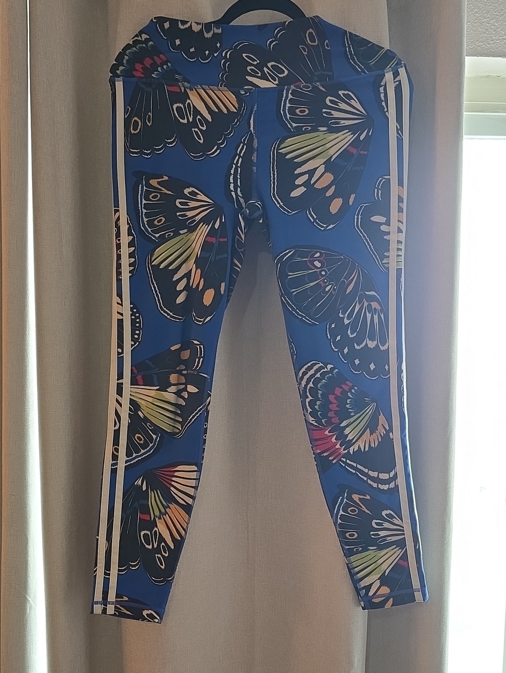adidas Blue Butterfly Print Athletic Leggings